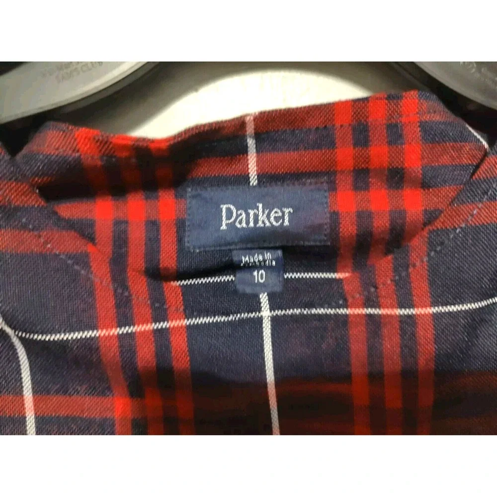 PARKER UNIFORM Girls Sz 10 Red & Blue Plaid‎ Pleated Jumper Dress Private School